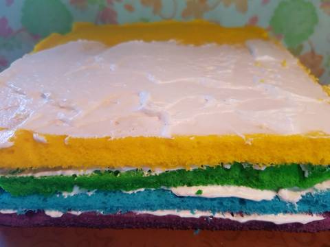 208. Rainbow Cake Ny.Liem versi Kukus Lapis ButterCream,Lembuuut