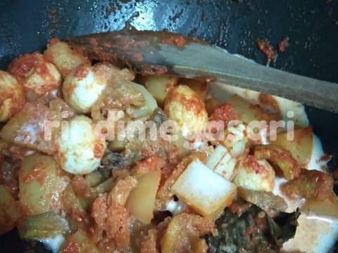 15. Balado telur puyuh krecek kentang fibercreme recipe step 6 photo