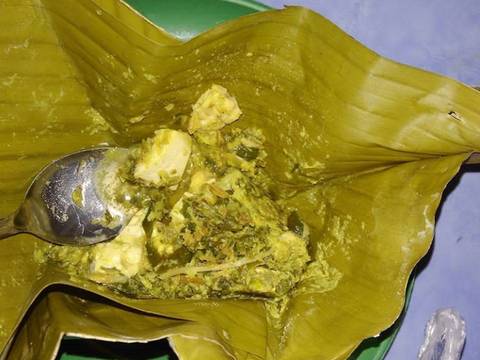 Botok daun Luntas + Tahu recipe step 6 photo