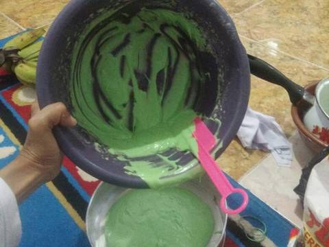 Kue pandan kukus whip cream choco recipe step 3 photo