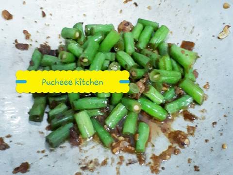 Tumis buncis belacan recipe step 2 photo