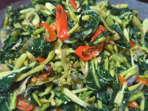 Oseng daun + bunga pepaya anti pahit recipe step 7 photo