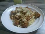 Resep Cheesy Meatball Spaghetti buat ultahnya suamikuu 