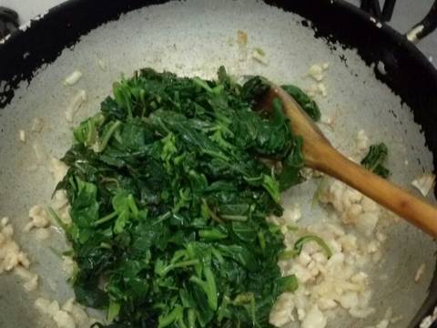 Spinach Omelette / Telur dadar bayam #step_by_step