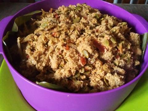 Bothok tempe, teri, petai cina (tanpa bungkus) recipe step 4 photo