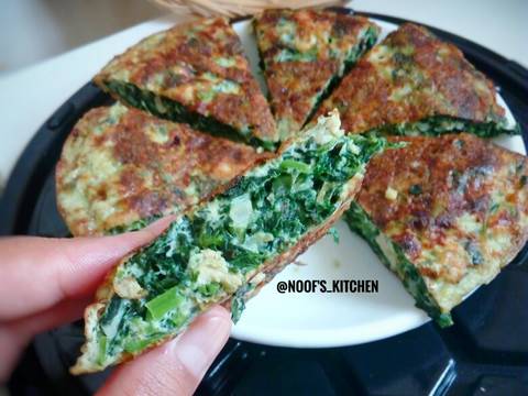 Spinach Omelette / Telur dadar bayam #step_by_step