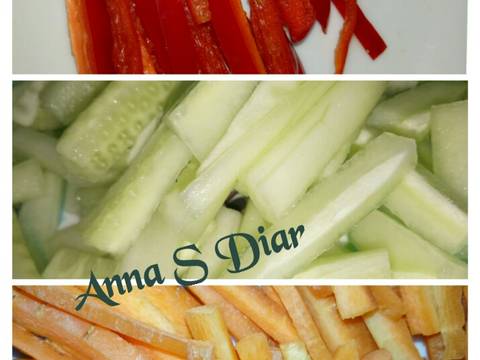 Acar Kuning Timun, Wortel+Kemangi Mix Ikan Selar & Udang recipe step 3 photo