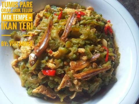Tumis pare orak arik telor recipe step 7 photo