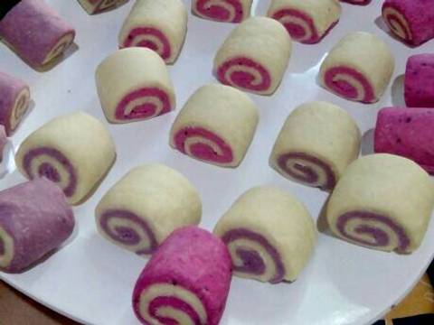 Mantou ubi ungu dan buah naga recipe step 4 photo