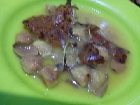 Nasi putih oncom sayur asem+tempe pemalu recipe step 5 photo