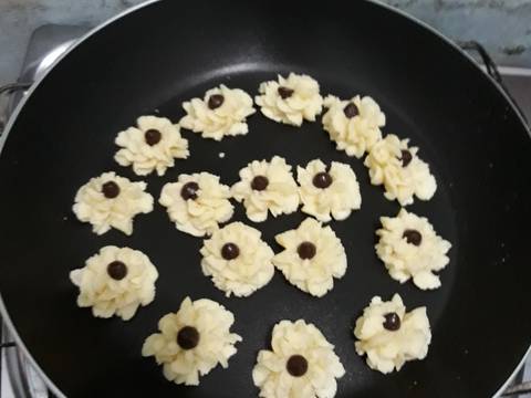 Kue semprit keju susu teflon dan no mixer,takaran sendok