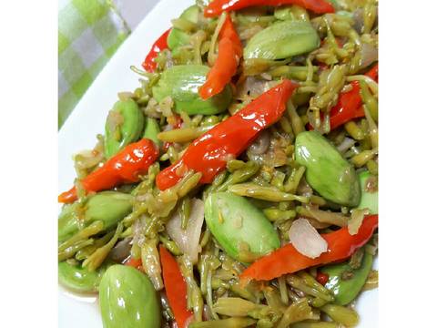 Tumis Bunga Pepaya Pete recipe step 6 photo
