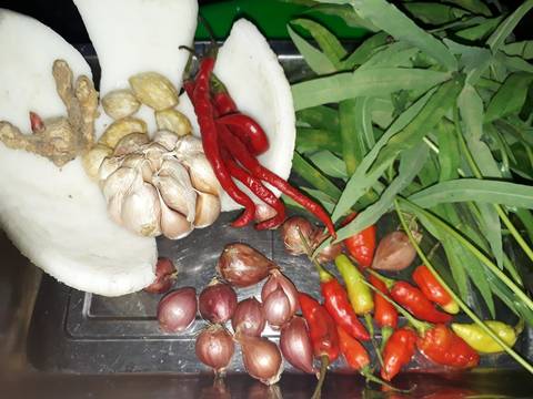 Lodeh daun ketela pohon dan kacang merah (lotho) recipe step 1 photo