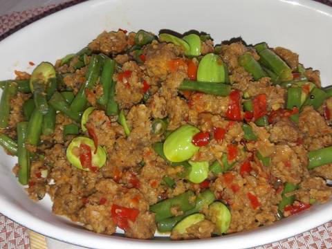 Tumis buncis oncom recipe step 7 photo