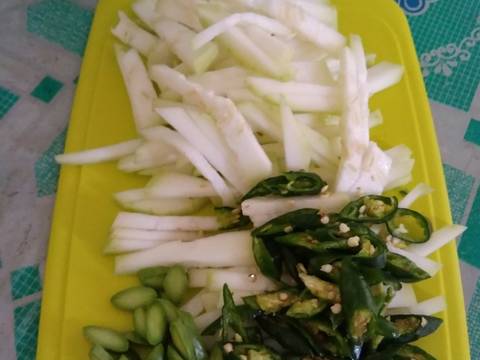 Lodeh labu air&pete recipe step 1 photo