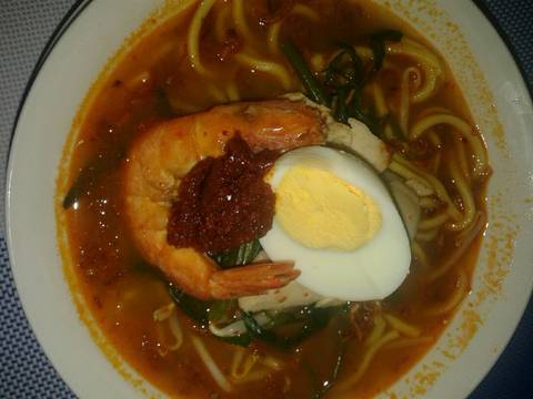 Mie kuah udang penang sambal belacan recipe step 7 photo