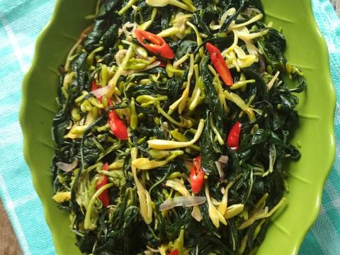 Sayur tumis bunga pepaya daun singkong teri  (no pahit) Ã°Å¸Ëœâ€¹ recipe step 9 photo