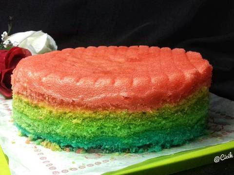 10. Rainbow cake kukus