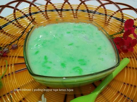 Puding Kopyor Tape Ketan Hijau recipe step 5 photo