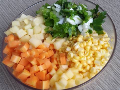 Bubur ayam sayuran recipe step 2 photo