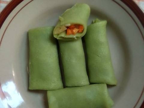 Dadar Gulung Bayam (isi wortel, kentang) recipe step 11 photo