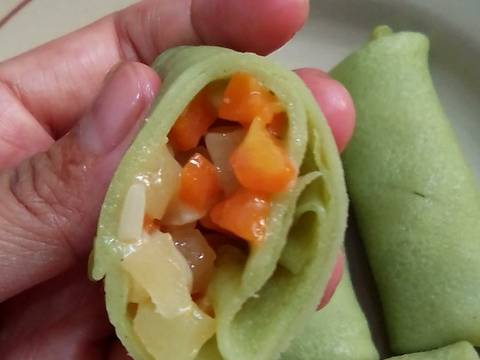 Dadar Gulung Bayam (isi wortel, kentang) recipe step 10 photo