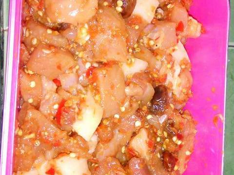 Sate babi asam manis sambal matah bali recipe step 2 photo