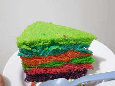 Rainbow cake kukus#BikinRamadanBerkasan