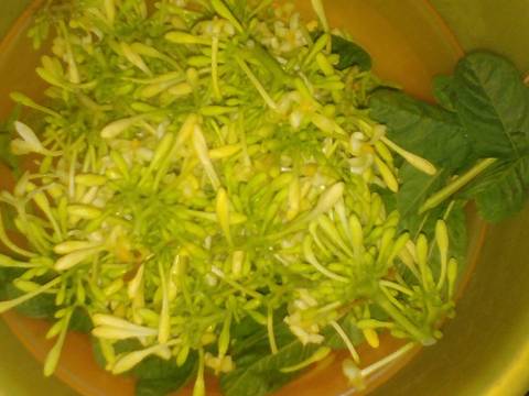 Oseng bunga pepaya dan teri nasi recipe step 1 photo