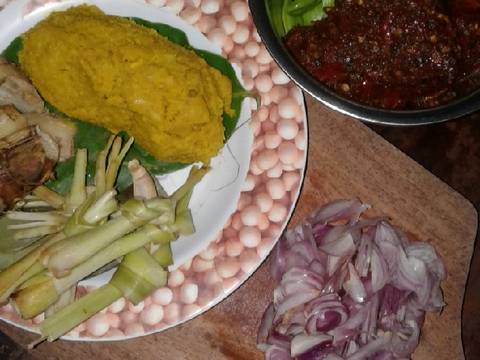 Ketupat sayur kacang merah campur sumsum kambing pedas recipe step 3 photo