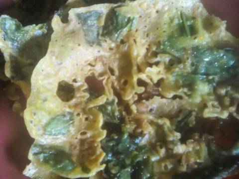 Peyek daun gingseng(no telur no santan) recipe step 8 photo