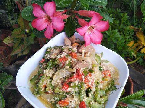 Tumis pare xtra pedas recipe step 3 photo