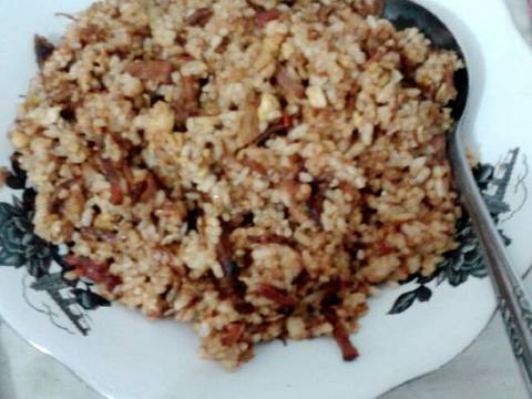 Nasgor bumbu rendang suwir recipe step 9 photo