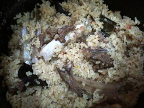 Nasi kebuli kambing rice cooker