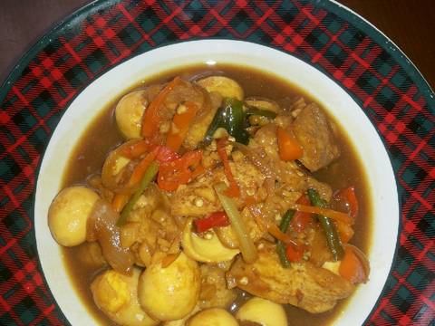 Tumis tahu telor puyuh bumbu petis recipe step 6 photo