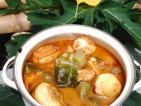 Jangan lodeh ndog,tahu,terong, santan bubuk recipe step 2 photo