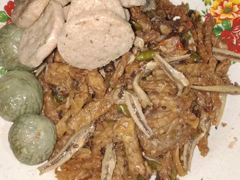 Kering tempe teri terong lalap rebus recipe step 2 photo