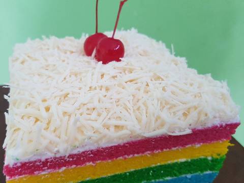 208. Rainbow Cake Ny.Liem versi Kukus Lapis ButterCream,Lembuuut