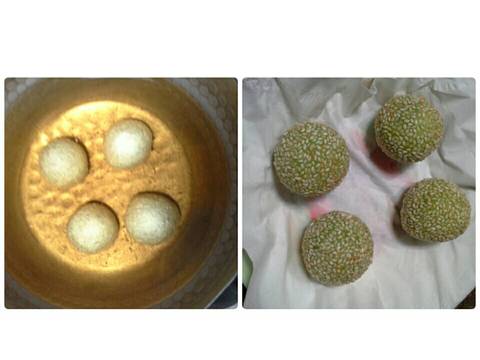 Onde Wijen Pandan isi Kacang Tanah/Mochi Goreng recipe step 5 photo