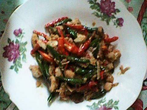 Oseng ikan asin pare pedas recipe step 3 photo