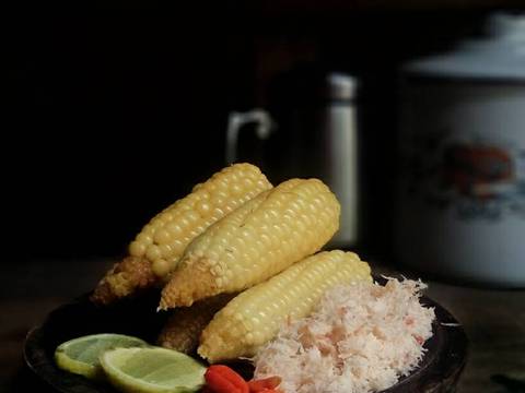 Jagung Pulut Rebus dengan rica kelapa recipe step 3 photo