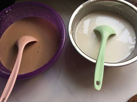 Kue Lapis sagu aka kue talam pepe coklat recipe step 5 photo