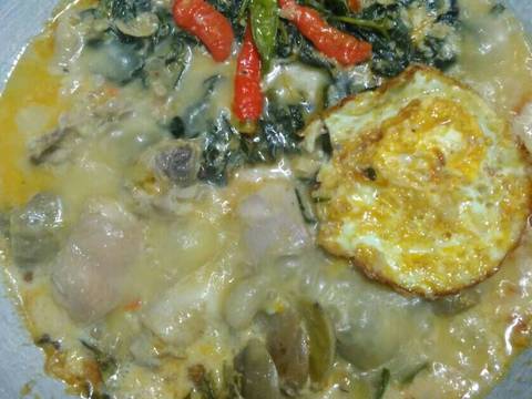 Rendang Ayam,Telur,Jengkol,daun Singkong nyossssssss recipe step 5 photo