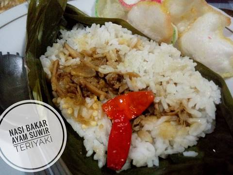 Nasi Bakar Ayam Suwir Teriyaki