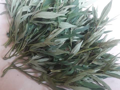Plencing Elung (daun ubi) sambel brambang asem recipe step 1 photo