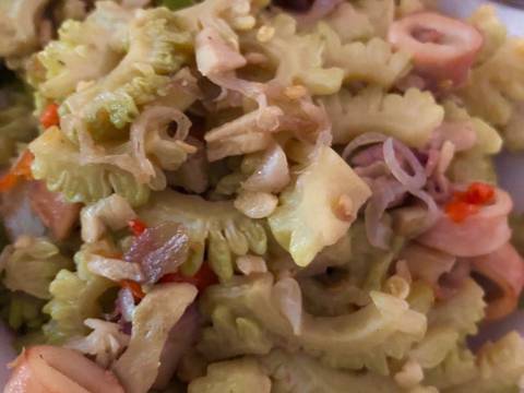 Tumis Pare Cumi sotong recipe step 5 photo