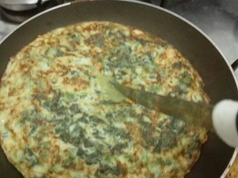 Spinach Omelette / Telur dadar bayam #step_by_step