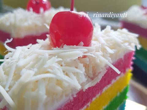 208. Rainbow Cake Ny.Liem versi Kukus Lapis ButterCream,Lembuuut