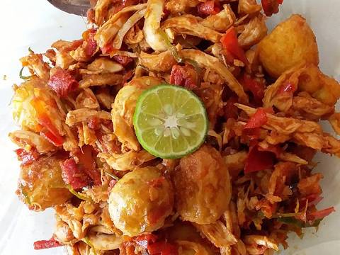 Ayam suwir telor punyuh