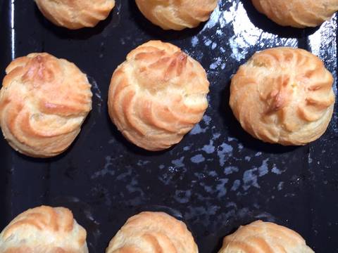 Kue Soes vla Greentea(No Mixer|Kokoh) recipe step 5 photo